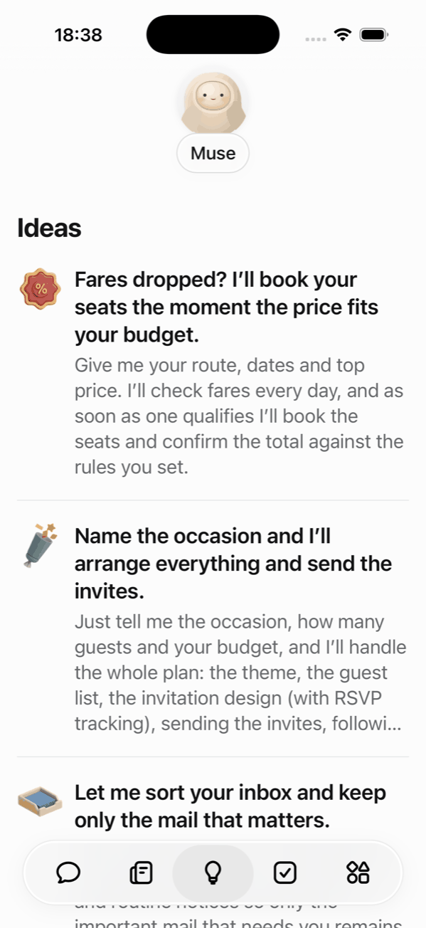 Ideas: ready-made tasks to hand to the assistant